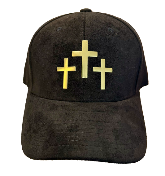 Forgive Me Father Logo 2 Adjustable Hat Black Suede