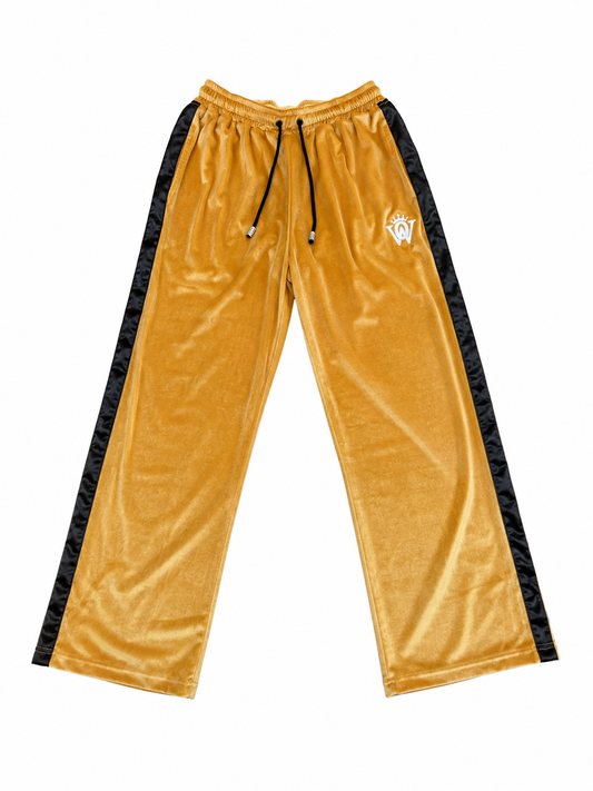 Velvet Satin Pants Gold/Black