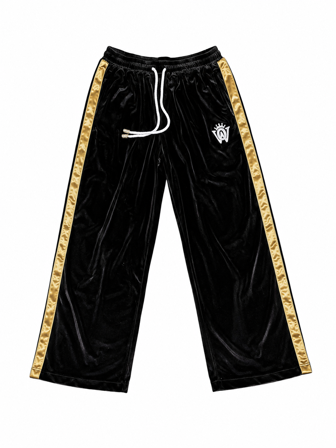 Velvet Satin Pants Black/Gold