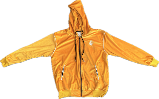 Velvet Zip Up Jacket Gold